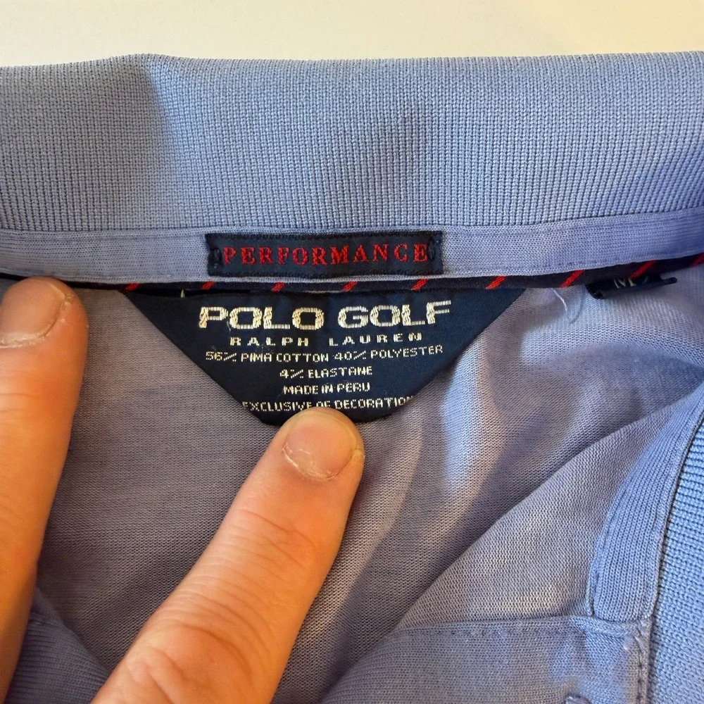 Polo Golf Ralph Lauren Performance Shirt Mens XL Light Blue Pima Cotton Stretch